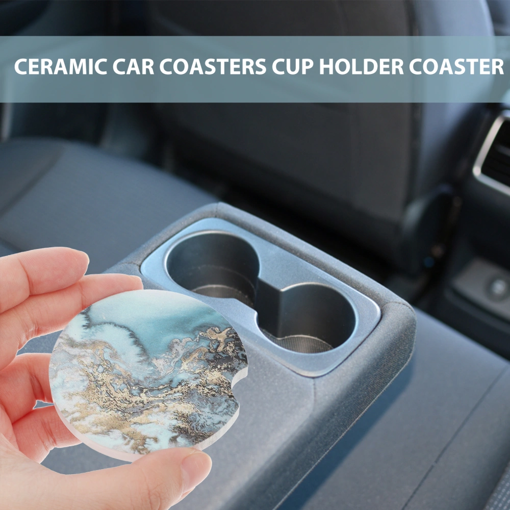 2Pcs Car Coasters Absorbent Ceramic Cup Holder Fashion Car Interior Accessories