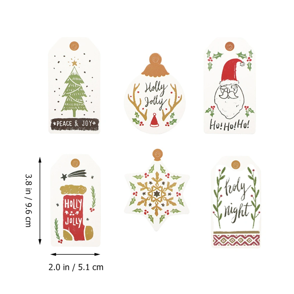 100PCS Christmas Sketching Tags Lovely Festival Gift Tags Paper Hanging Cards