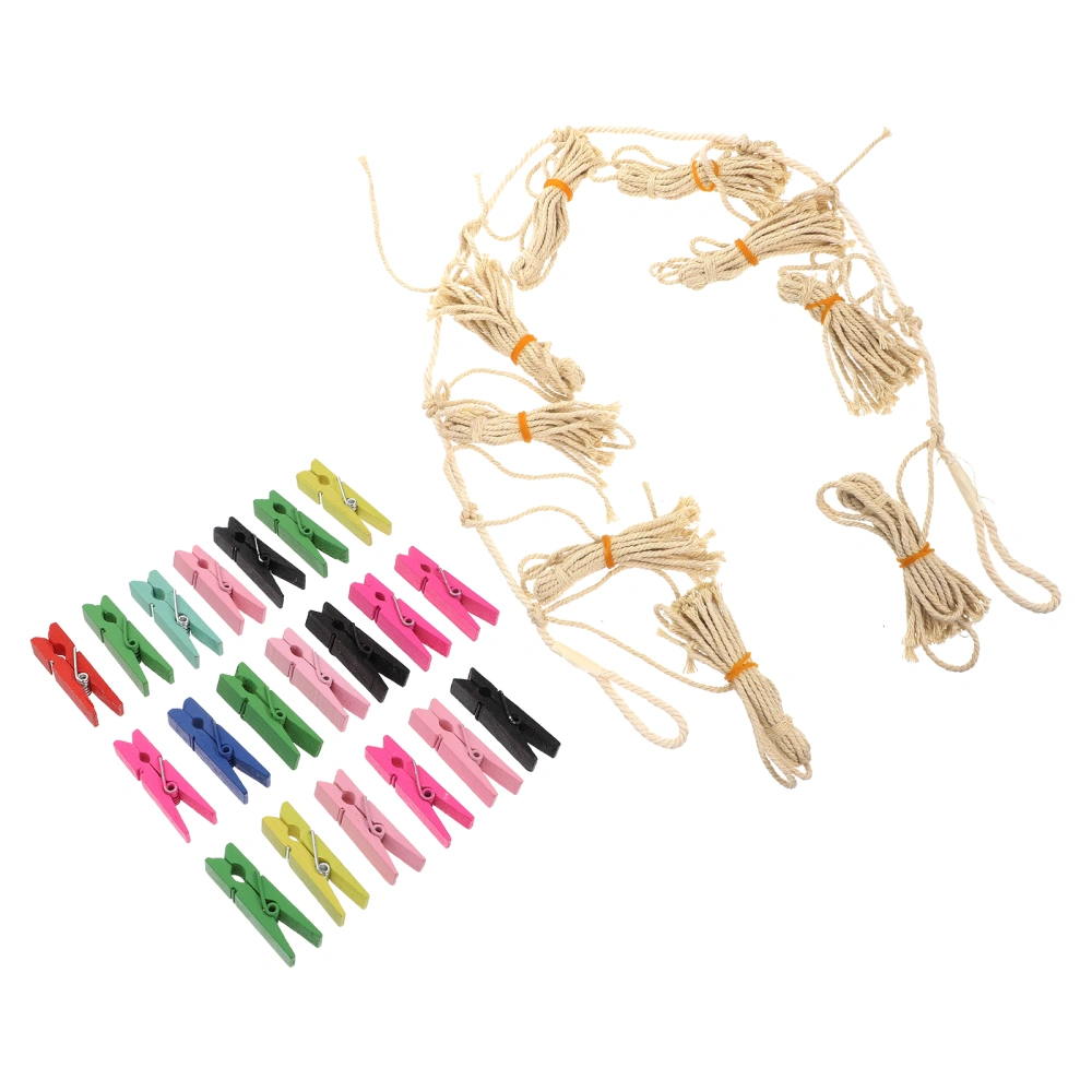 1 Set of Small Clips Multi-purpose Wooden Clips Photo Pictures Clamps (Assorted Color)