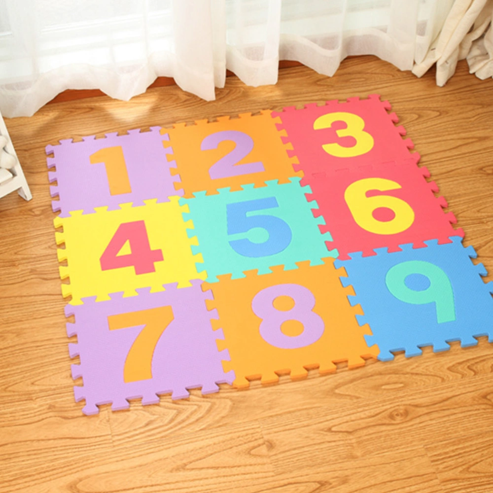 10pcs 30x30cm EVA Play Mats Floor Puzzle Crawling Play Game Mat for Baby Kids (Random Number Pattern)