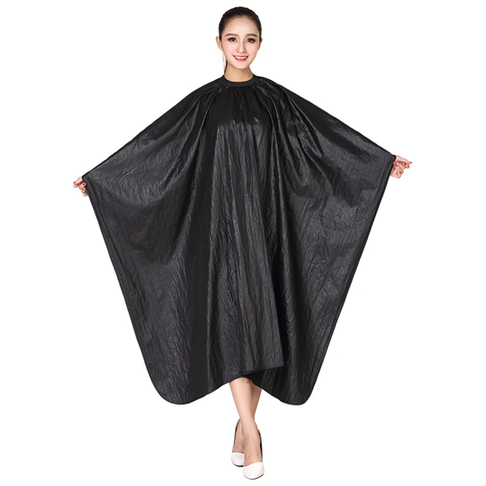 Waterproof Salon Apron Adult Hairdressing Cape Haircut Cape Cloak Haircut Gown Hair Styling Apron for Home Barber Shop (Black)