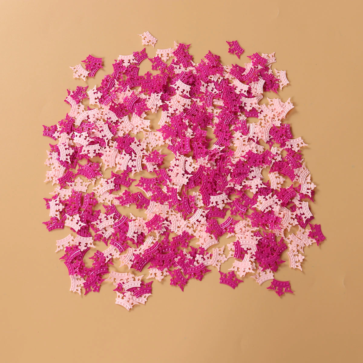 15pcs Glitter Crown Confetti for Theme Party Table Scatter Girl's Birthday(Rose Red,Pink,2cm Crown)