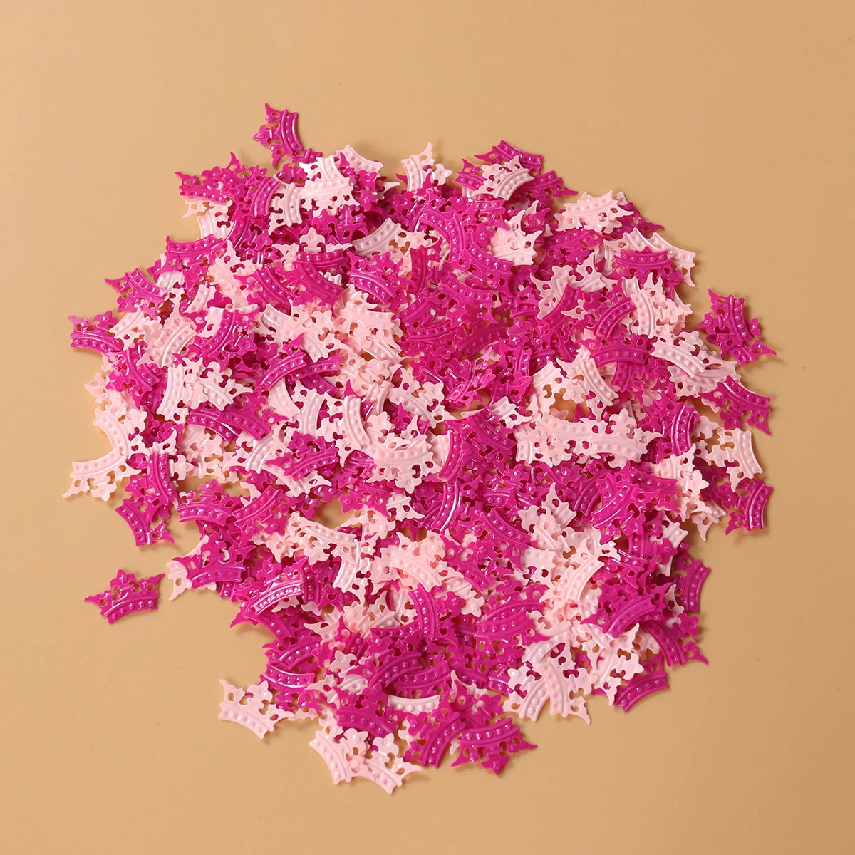 15pcs Glitter Crown Confetti for Theme Party Table Scatter Girl's Birthday(Rose Red,Pink,2cm Crown)
