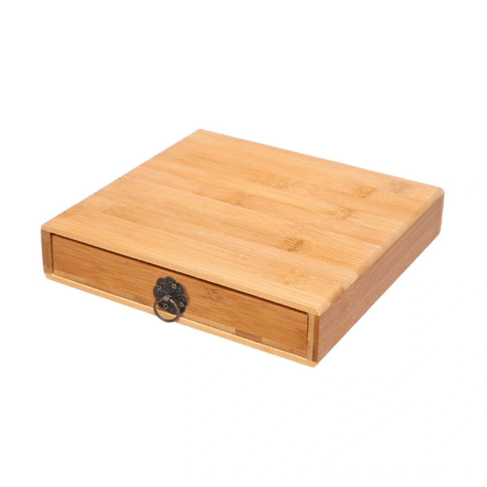 Drawer Type Tea Leaves Cake Box with Pull Ring Bamboo Puer Tea Storage Box Organizer Tea Accessories