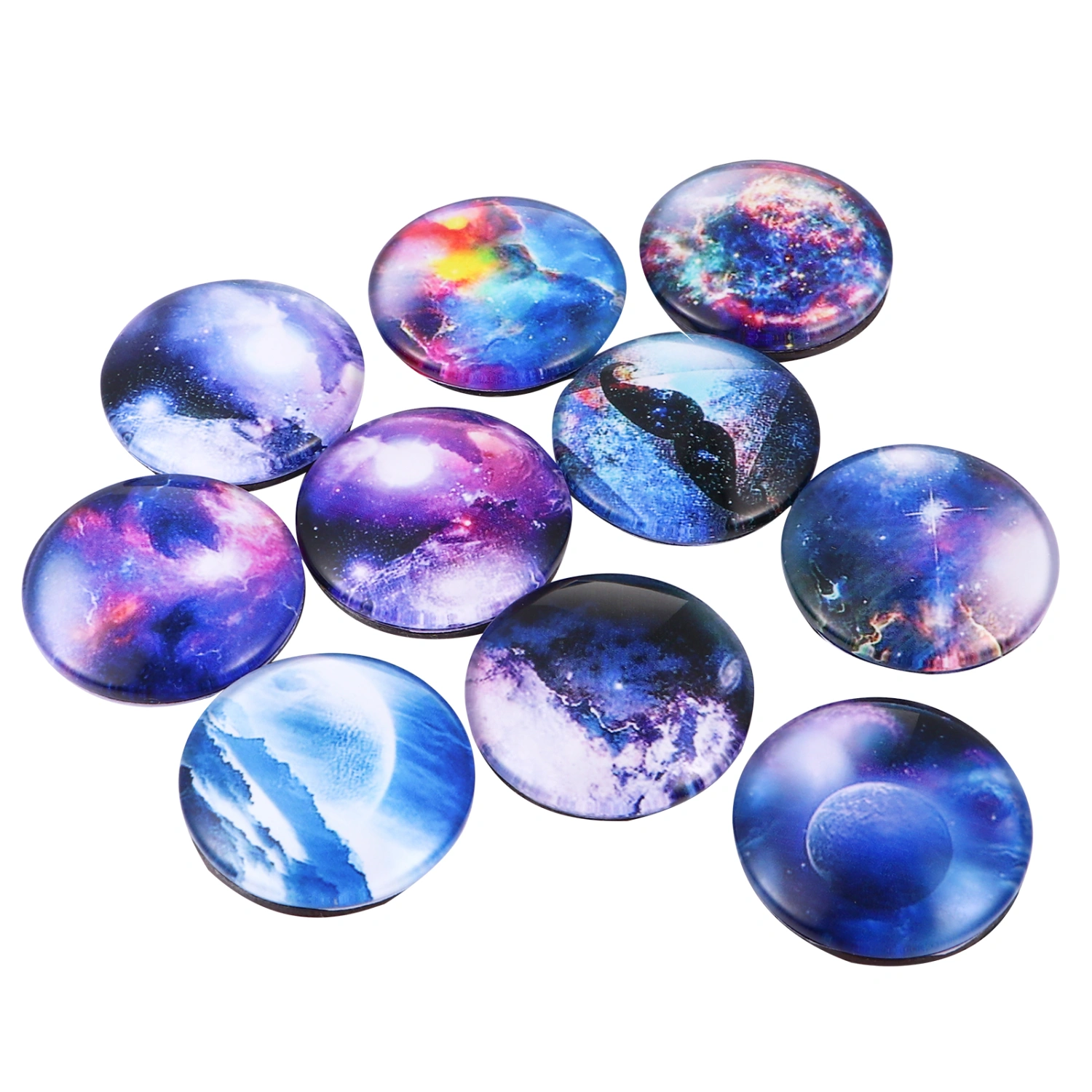 10pcs Glass Refrigerator Magnets Starry Sky Fridge Magnet Sticker Mixed Styles