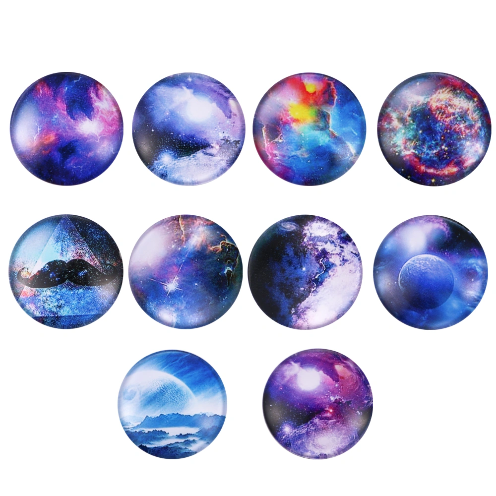 10pcs Glass Refrigerator Magnets Starry Sky Fridge Magnet Sticker Mixed Styles