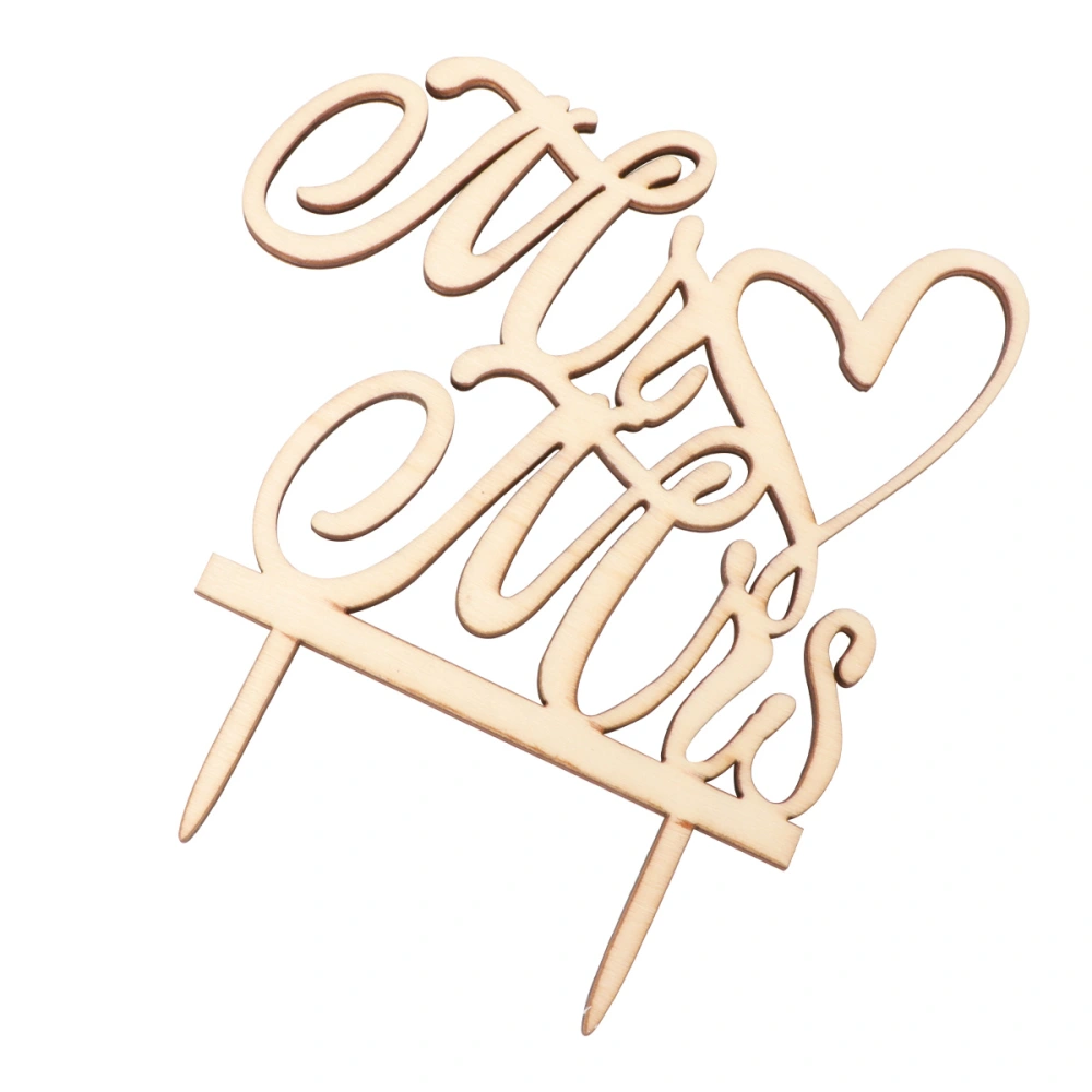 Cake Topper " Mr & Mrs "Wood  Wedding Cake Decorations (Wood colour)