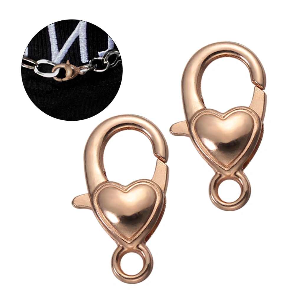 10pcs Alloy Lobster Clasps Love Pattern Lobster Clip Charms DIY Keychain Making Accessory (Golden)