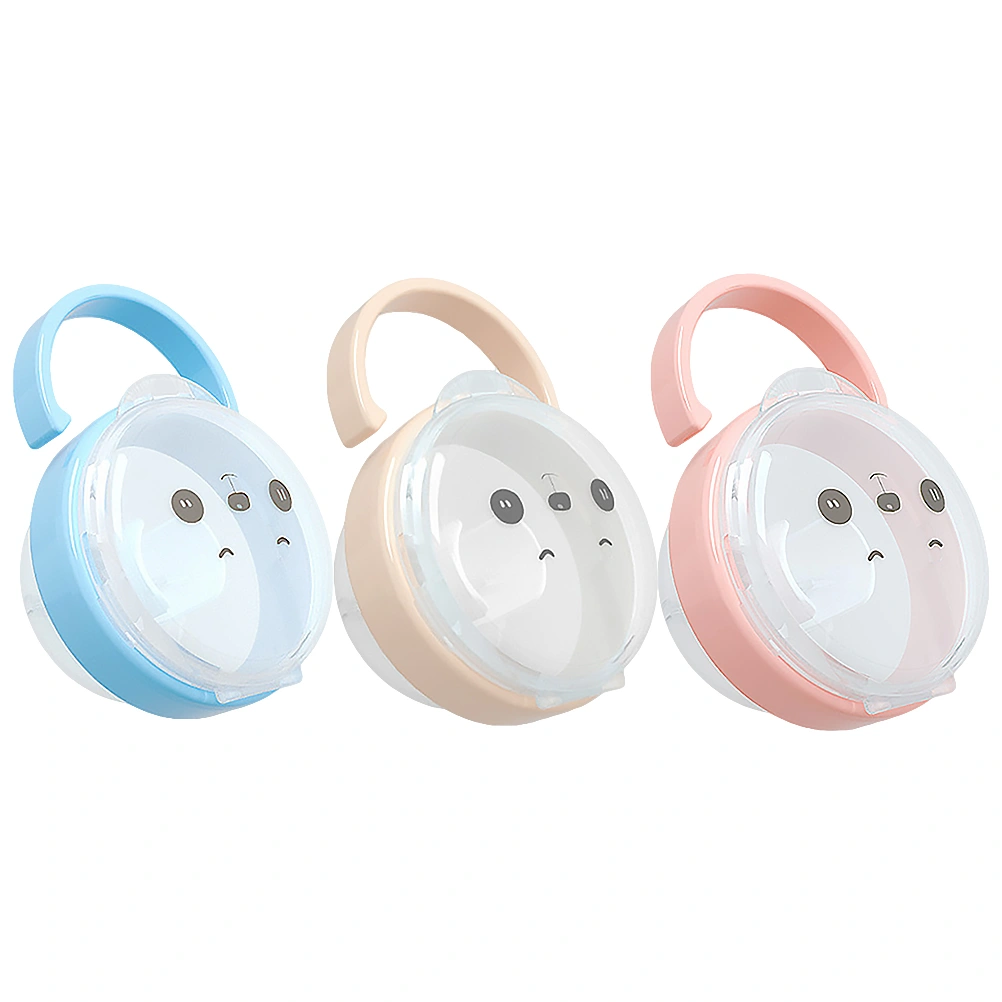 3PCS Baby Pacifier Storage Box Transparent Pacifier Container Dust-Proof Pacifier Holder Portable Infant Pacifier Case for Baby Infant (Blue+Pink+Apricot)