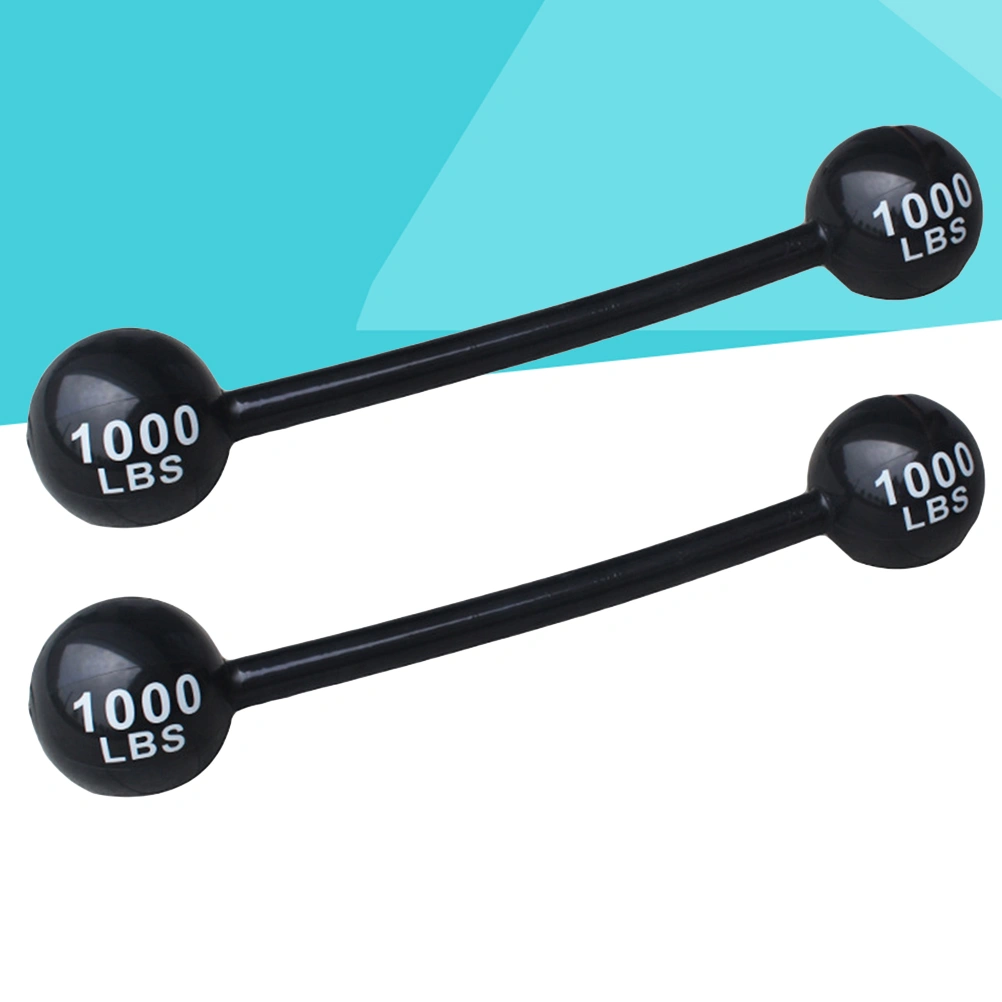 2PCS PVC Thickening Barbell Toy Simulated Inflatable Barbell Toy Funny Parent-Child Sports Toy for Party Playing Role Play