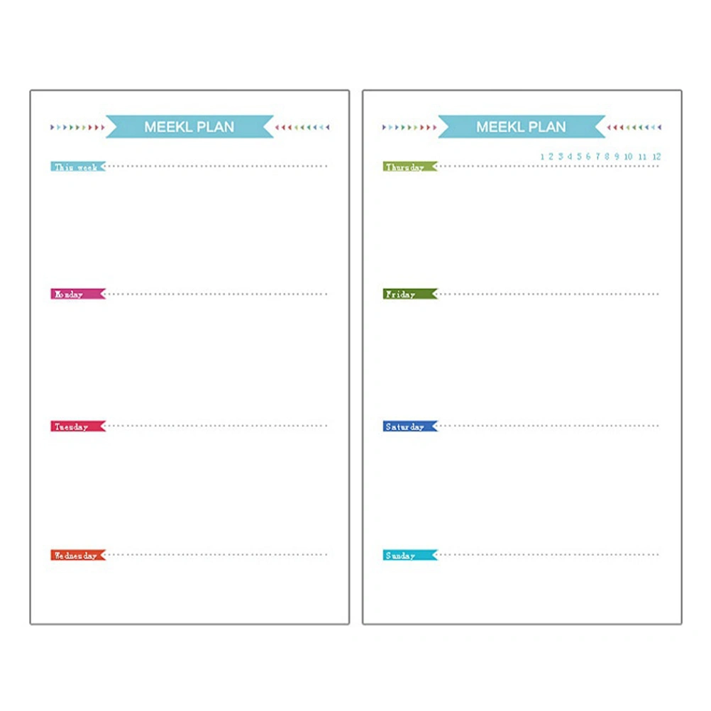 40 Sheets A5 Size 6-Hole Paper Refills For Notebook Planner Journal Dairy (Weekly Book)