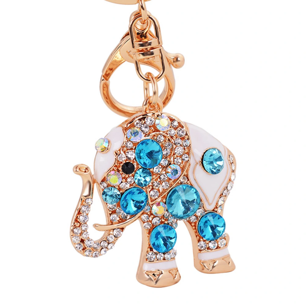 Delicate Elephant Rhinestone Keyring Purse Bag Pendant Decoration Hanging Ornament Keychain Valentine's Day Gift (Random Color)