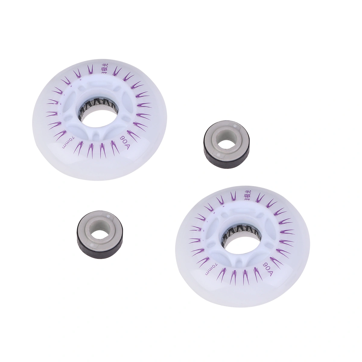 2 Pcs 70MM PU Flash Wheels Luminous Roller Skating Wheels Inline Skates Accessories (Colorful Light)