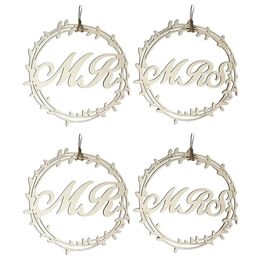 4PCS Mr Mrs Wedding Party Chair Pendant Delicate Wedding Chair Hanging Decor