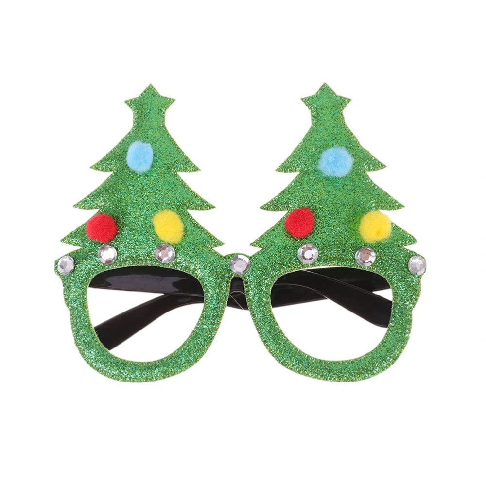 6pcs Christmas Glitter Eyeglasses Snowman Tree Design Decorative Toys Bowknot Santa Hat Design Eye Glasses Photo Props Funny Eyewear Party Costume Accessaries