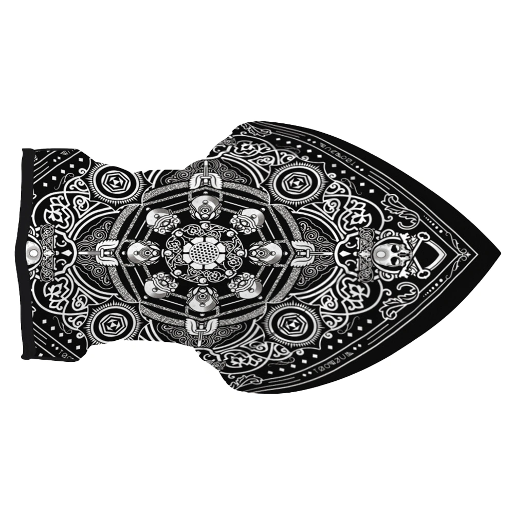 1Pc Hanging Ear Tube Scarf Ear Hanging Neck Gaiter Totem Printing Face Cover Sun-proof Triangle Scarf Breathable Headband (As Shown)