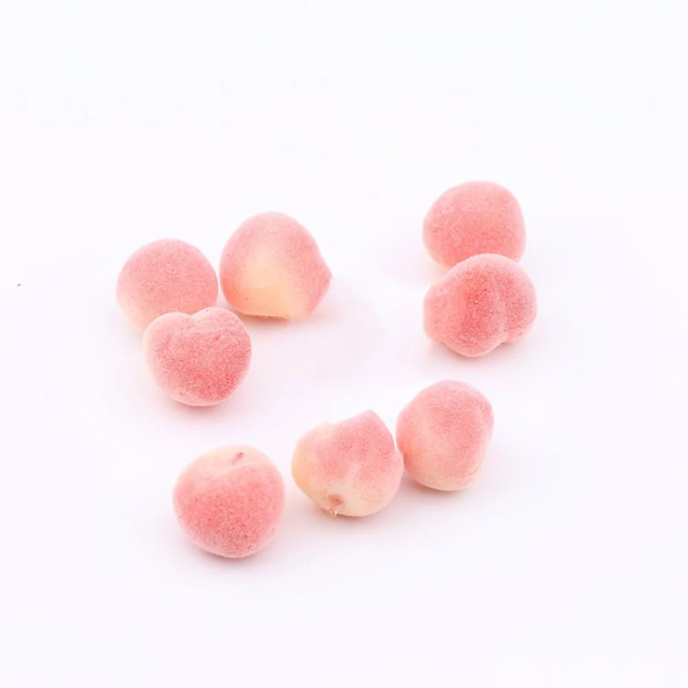 100pcs Creative Peach Material Mini Peach Medel Decorative Accessories Adorable Peach for Hair Rope DIY Crafts Home (Big Peach)