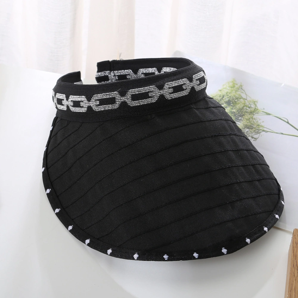 1Pc Cotton Empty Hat Portable Sun Hat Outdoor Sun Protection Simple Style Casual Hat Clothes Accessory for Travel (Black)