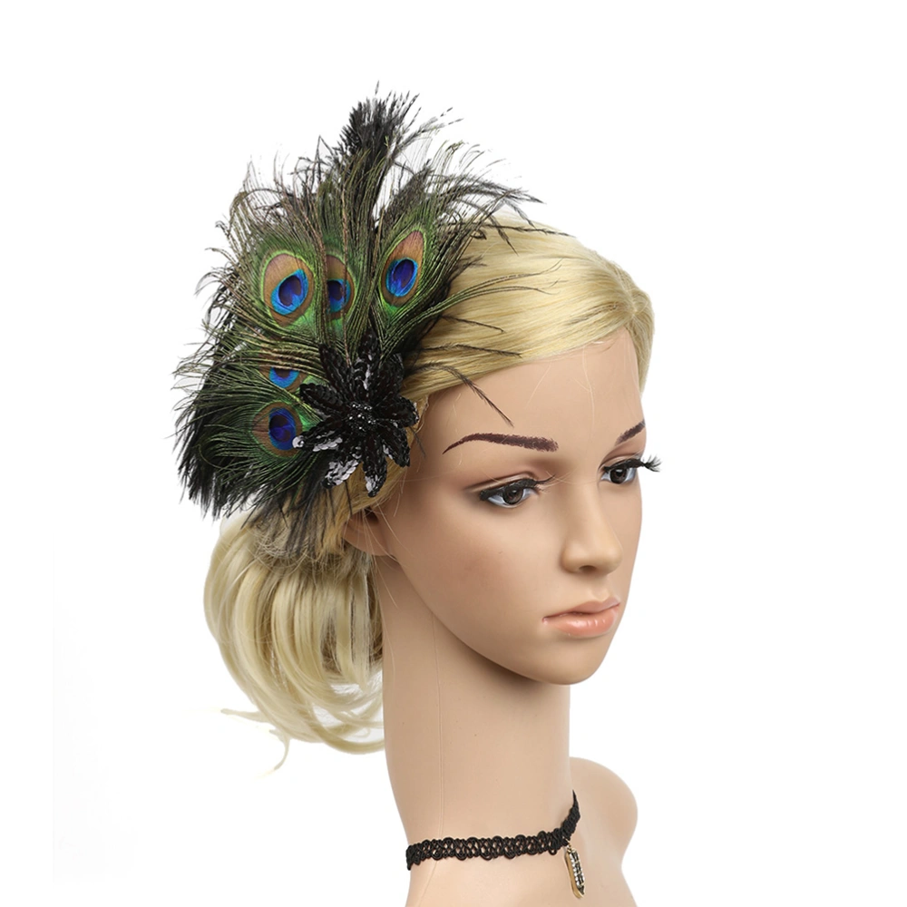 Feather Hair Clip Creative Hairpin Fashion Hair Ornament Wedding Hair Decor (Green)