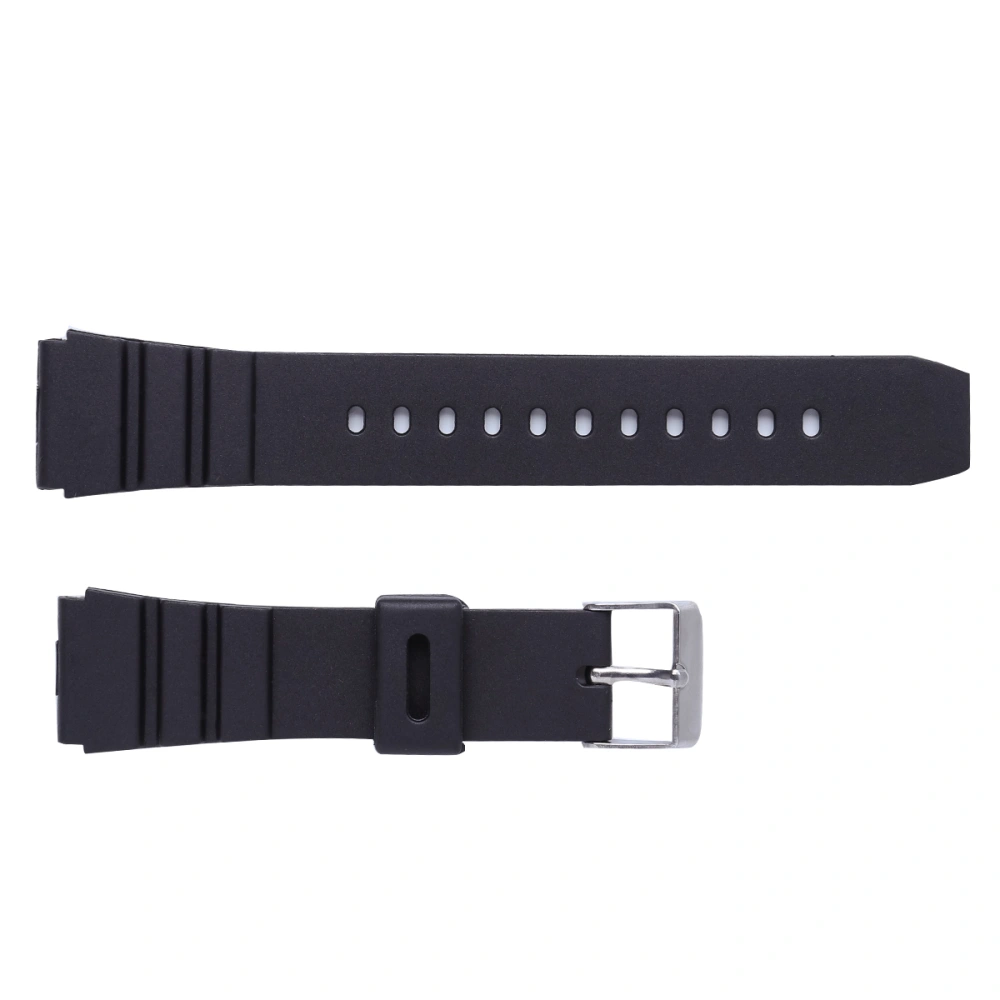 Waterproof Silicone Watch Band Durable 20mm Watch Strap Watch Wristband for Replacement (Black)