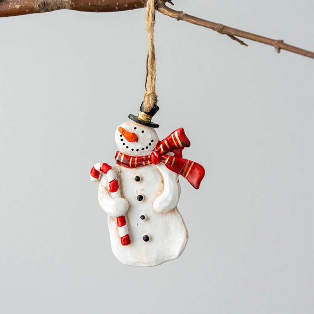 2PCS Retro Santa Snowman Pendants Xmas Tree Pendants Decor (Random Style Color)