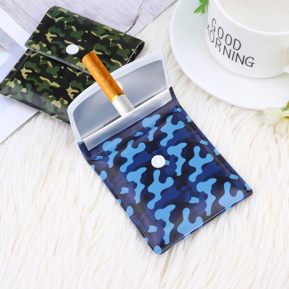 8pcs Cigarette Ash Bags Compact Ash Container Portable Camouflage Pouch Outdoor Ash Pocket (Blue+Green)