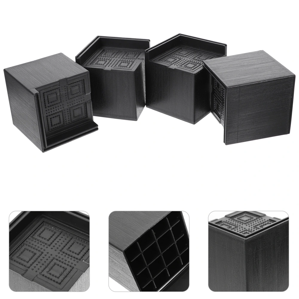 4pcs Square Furniture Risers Rubber Bed Risers Table Chair Height Lift Riser