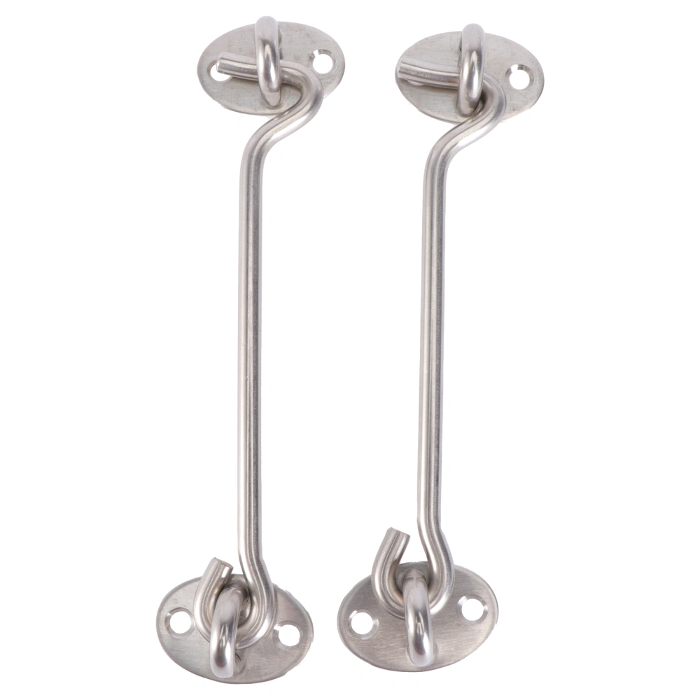 2Pcs 6Inches Window Windproof Hook Simple and Durable Hook Stainless Steel Door Hook Door And Window Buckle Hook with Screws