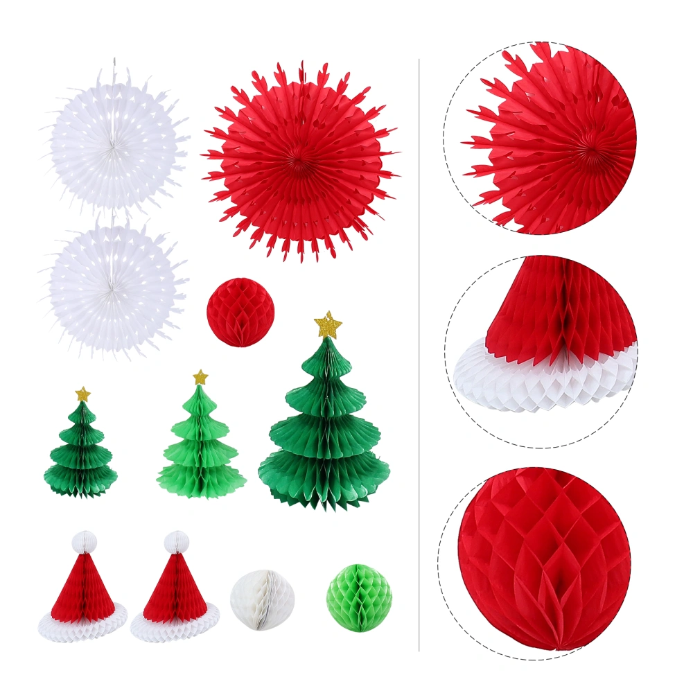 1 Set of Christmas Party Decoration Hanging Ornament Hanging Paper Pendants