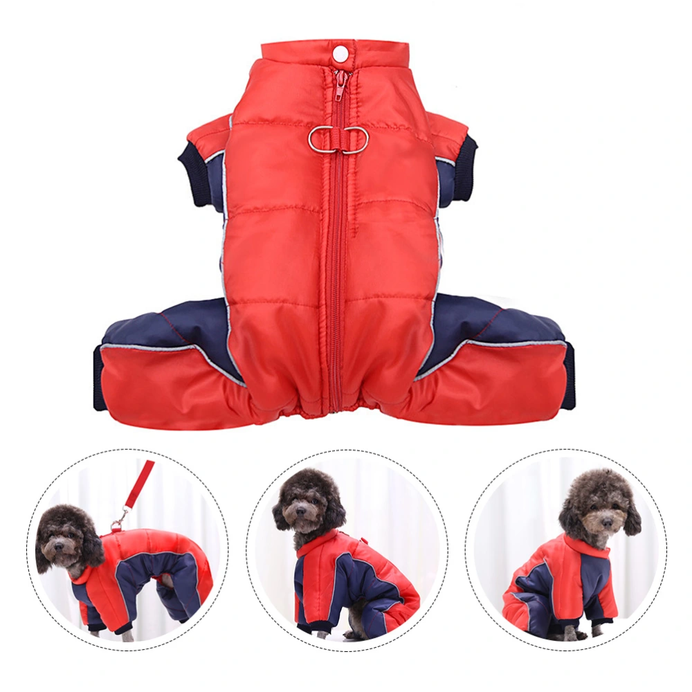 1Pc Pet Dogs Thicken Winter Coat Waterproof Warm (Red and Blue)