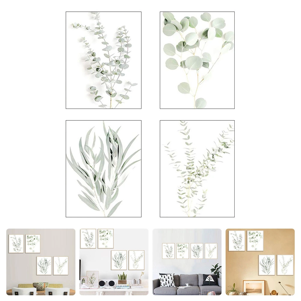 4pcs Home Living Room Wall Decor Painting Core without Frame Wall Adornment