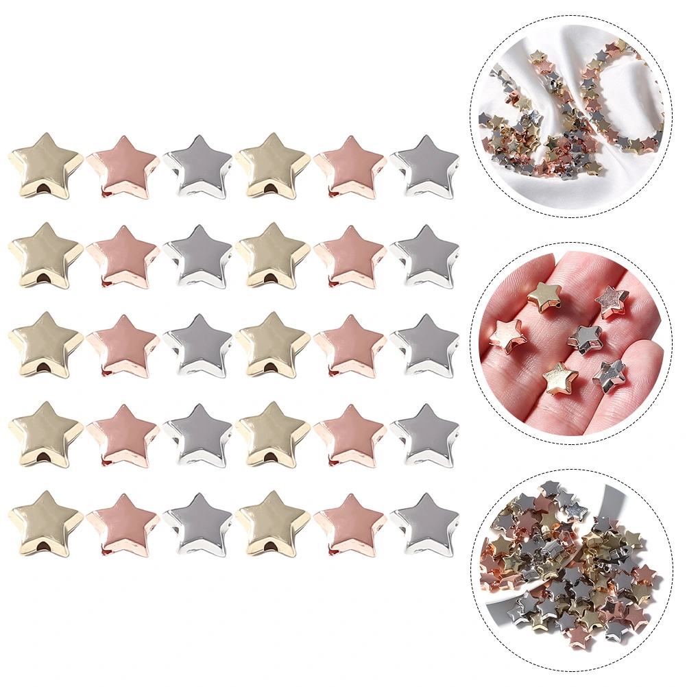 300pcs Necklace Bracelet DIY Loose Beads Star Shaped Beads Jewelry Spacer Beads