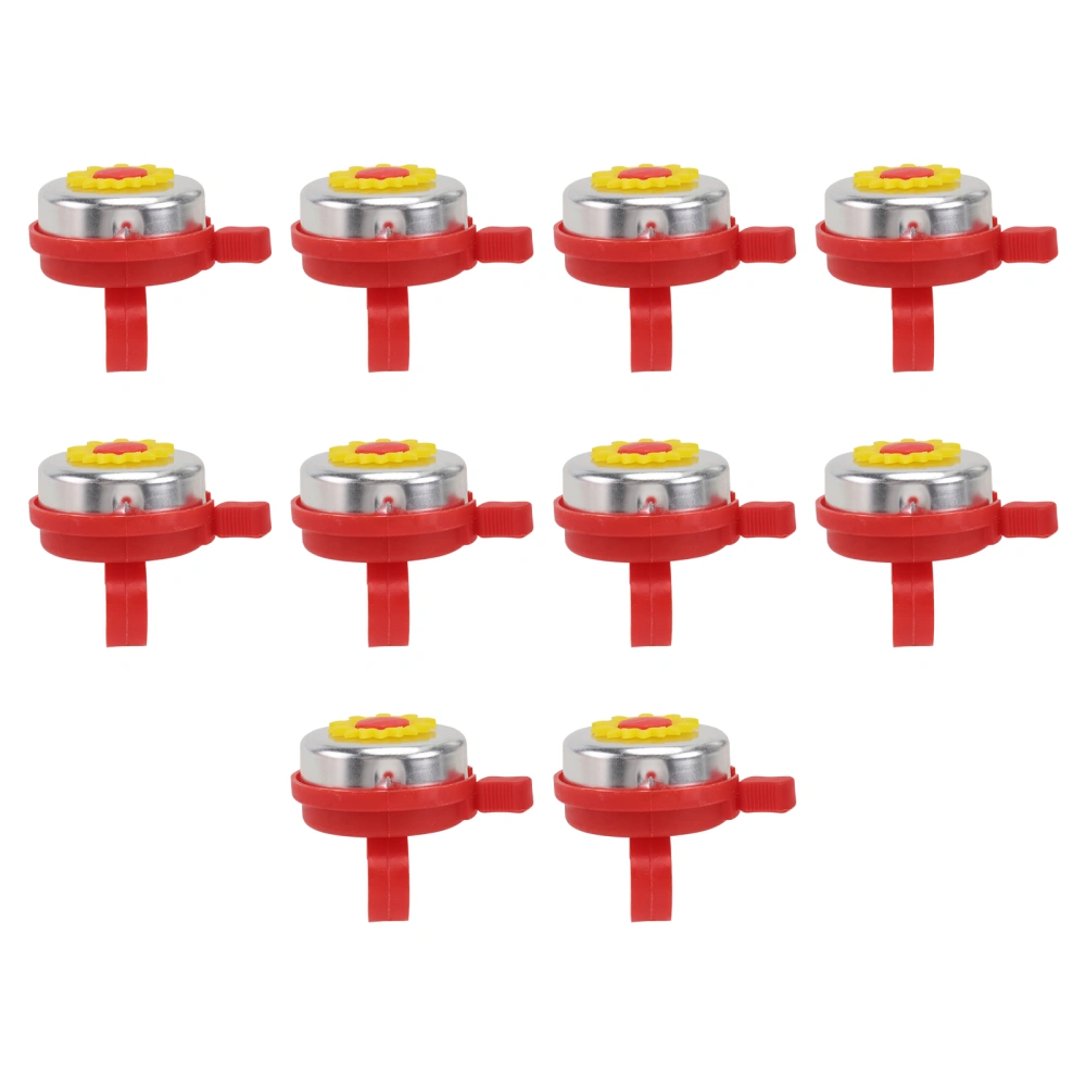 10pcs Sunflower Shaped Bike Bell Kids Bell Cycling Bell Handlebar Mini Horn Accessary (Red)