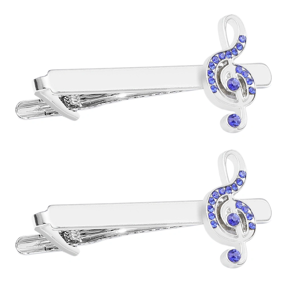 2pcs Musical Note Tie Clips Suit Tie Pinch Clips Tie Clasps Tie Bars for Men