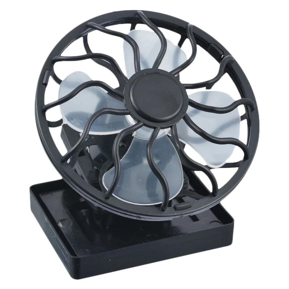 1Pc Solar-powered Fan Eco-friendly Fan Energy-saving Cooler Fan for Home Dorm Office (Black)