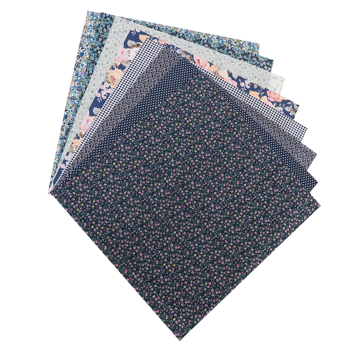 8 Pcs DIY Cloth Sheet Smooth Printed Cotton Fabric Patches Material Cloth Piece for Costume Pants Dress Bag (50x50cm)