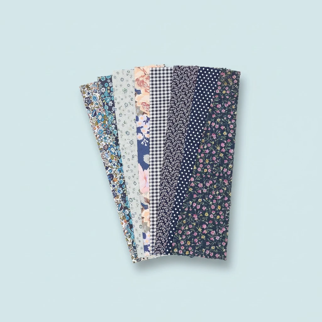 8 Pcs DIY Cloth Sheet Smooth Printed Cotton Fabric Patches Material Cloth Piece for Costume Pants Dress Bag (50x50cm)