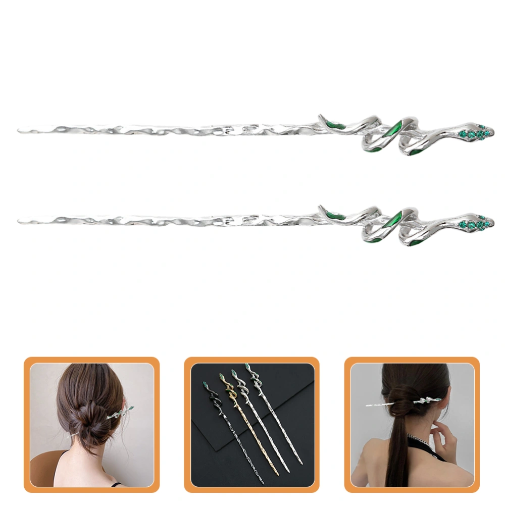 2pcs Snake Hair Chopsticks Beautiful Hairpins Hair Accessories Retro Hair Sticks