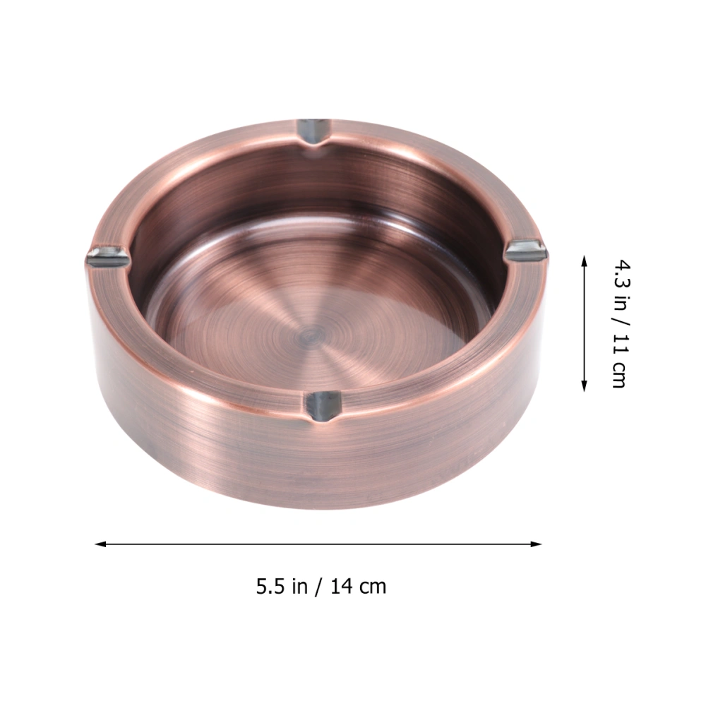 Stainless Steel Ashtray Creative Thickened Anti-fall Ashtray Cigarette Smoking Ash Tray for Car Home(Ancient Bronze Large Size)