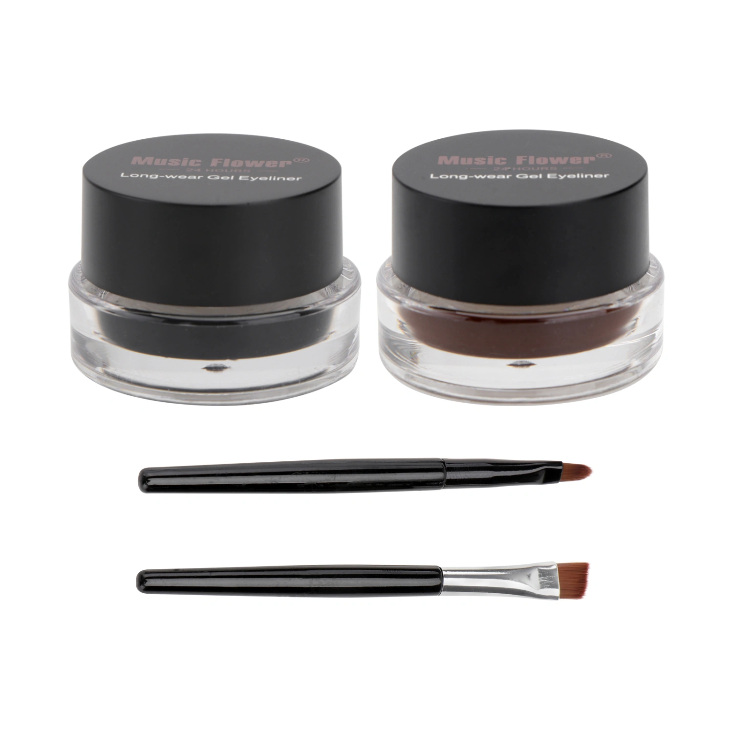 2pcs Cosmetics Gel Eyeliner and Eyebrow Powder Water-proof Eye Makeup Cosmetic Set