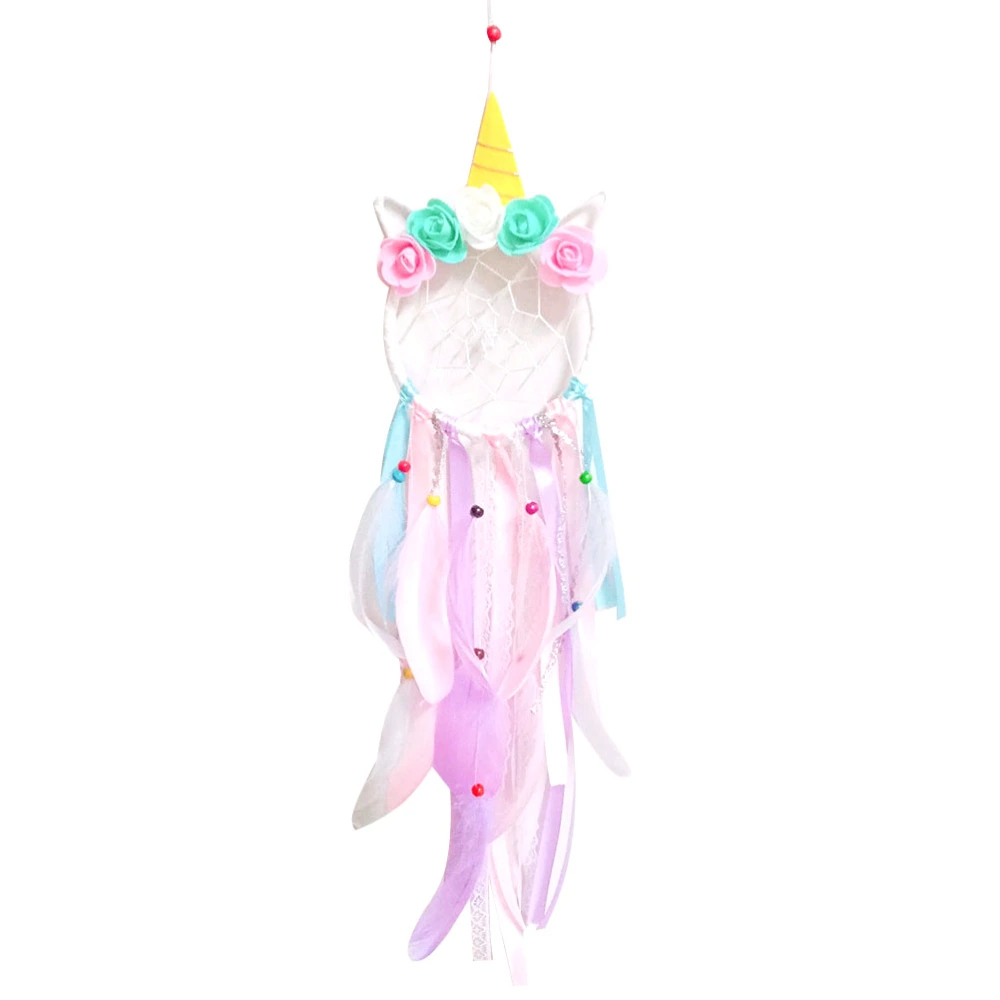 Unicorn Dream Catcher Beautiful Feather Hanging Decoration Home Ornaments