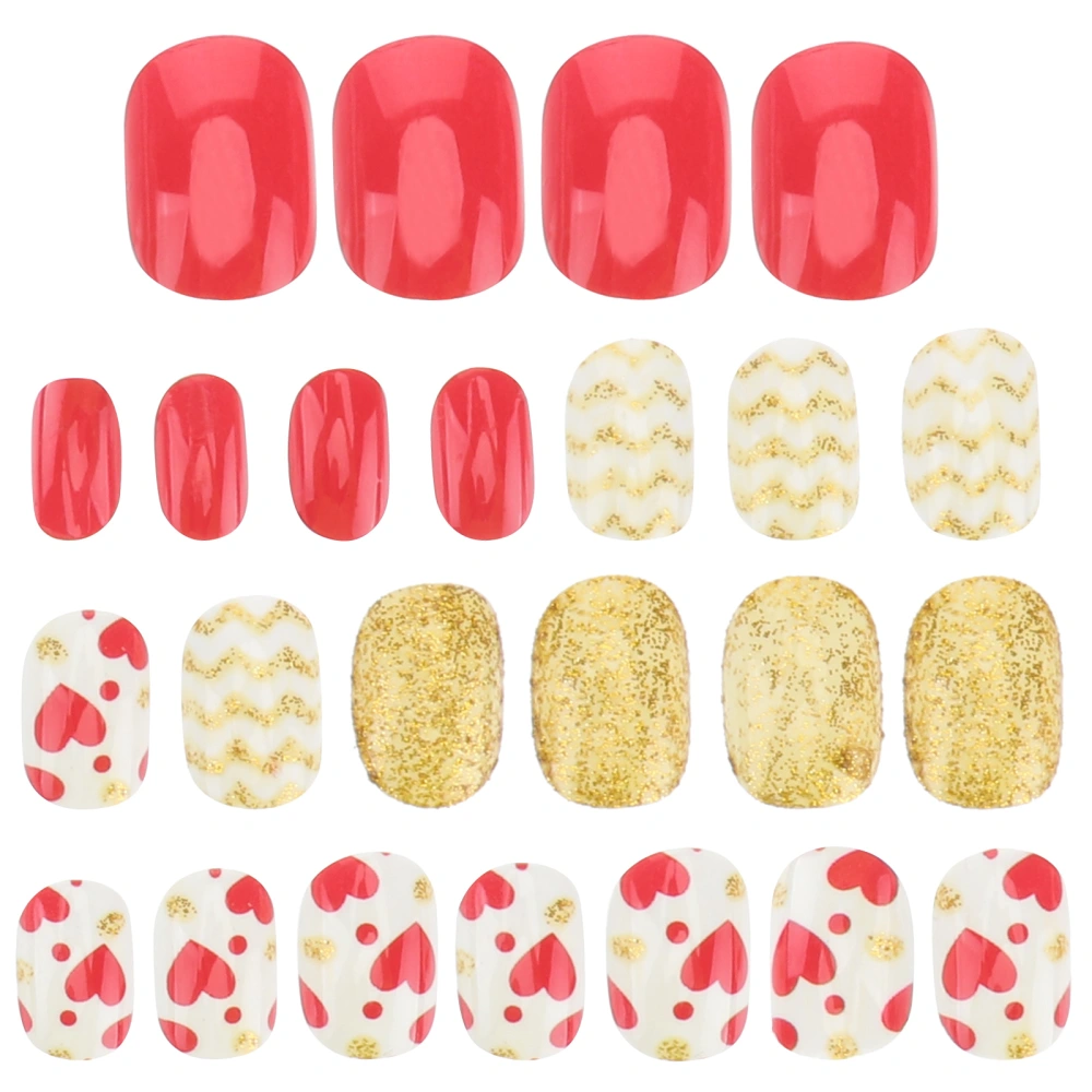 1 Pack 24pcs Creative DIY Full Cover False Nail Fake Nail Artificial Tips Cartoon Design for Children Kids