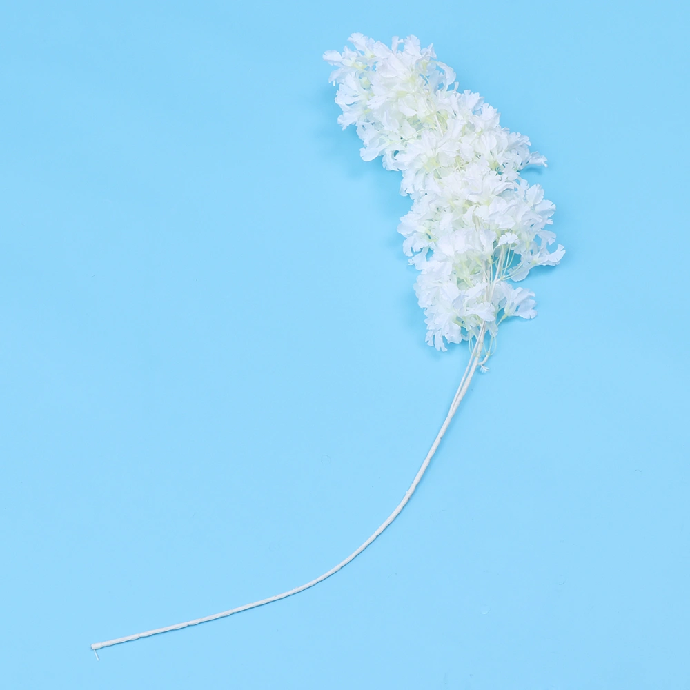 4 Branches Artificial Cherry Blossom Plastic Home Sakura Evening Party Decoration Plastic Flower (White)