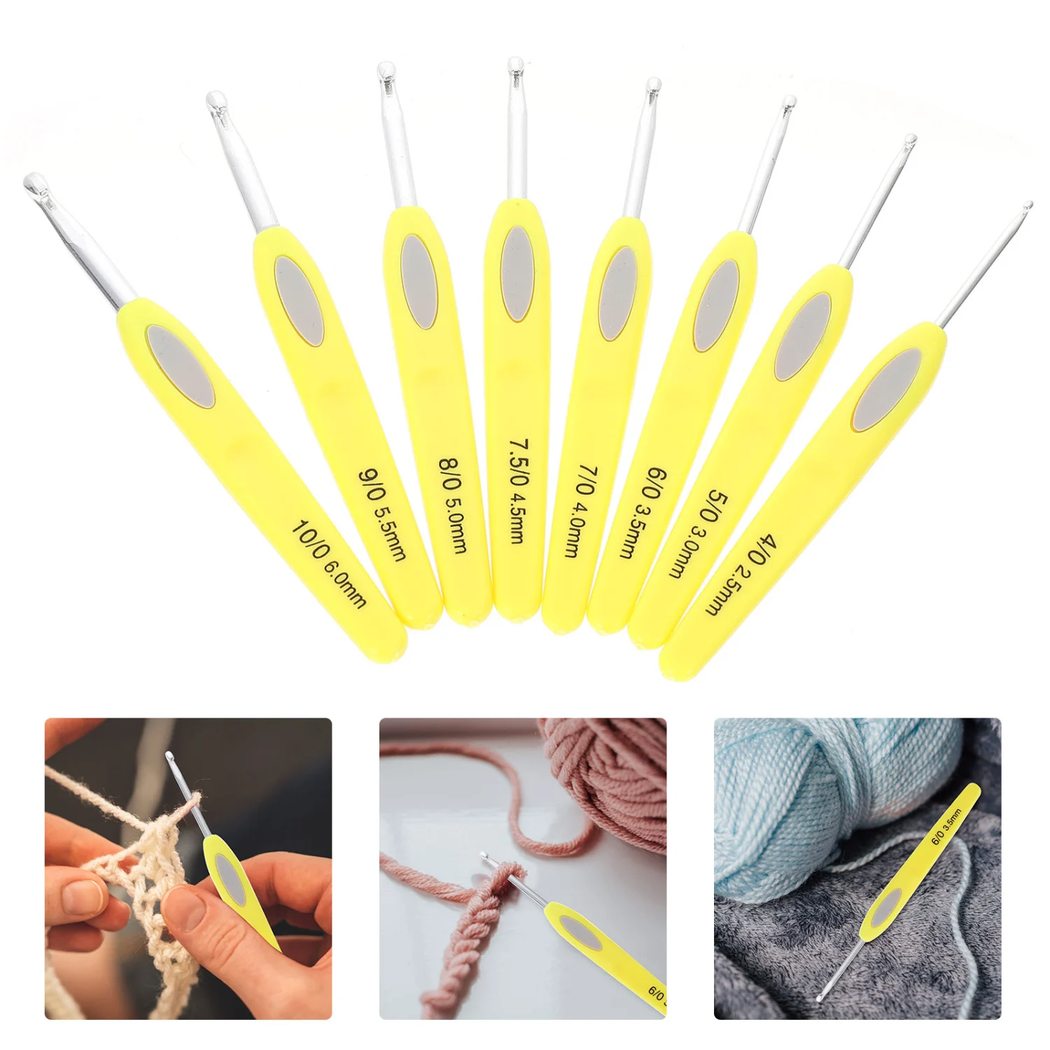 8Pcs Crochet Needles Knitting Tools Sweater DIY Handcraft Hooks Weaving Tool