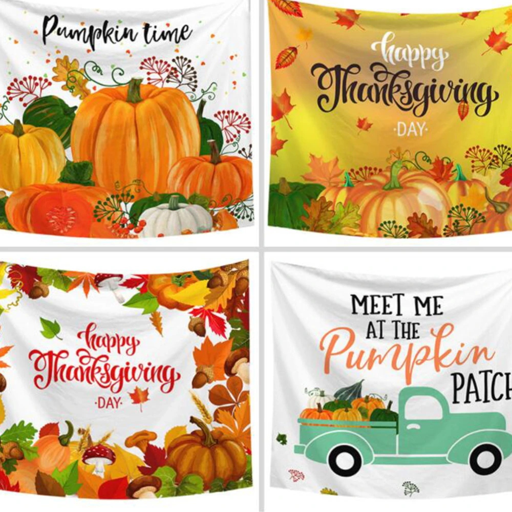 1PC Thanksgiving Tapestry Background Cloth Photographic Backdrop Cartoon Backdrop for Store Photographic Studio Work Room（211654）