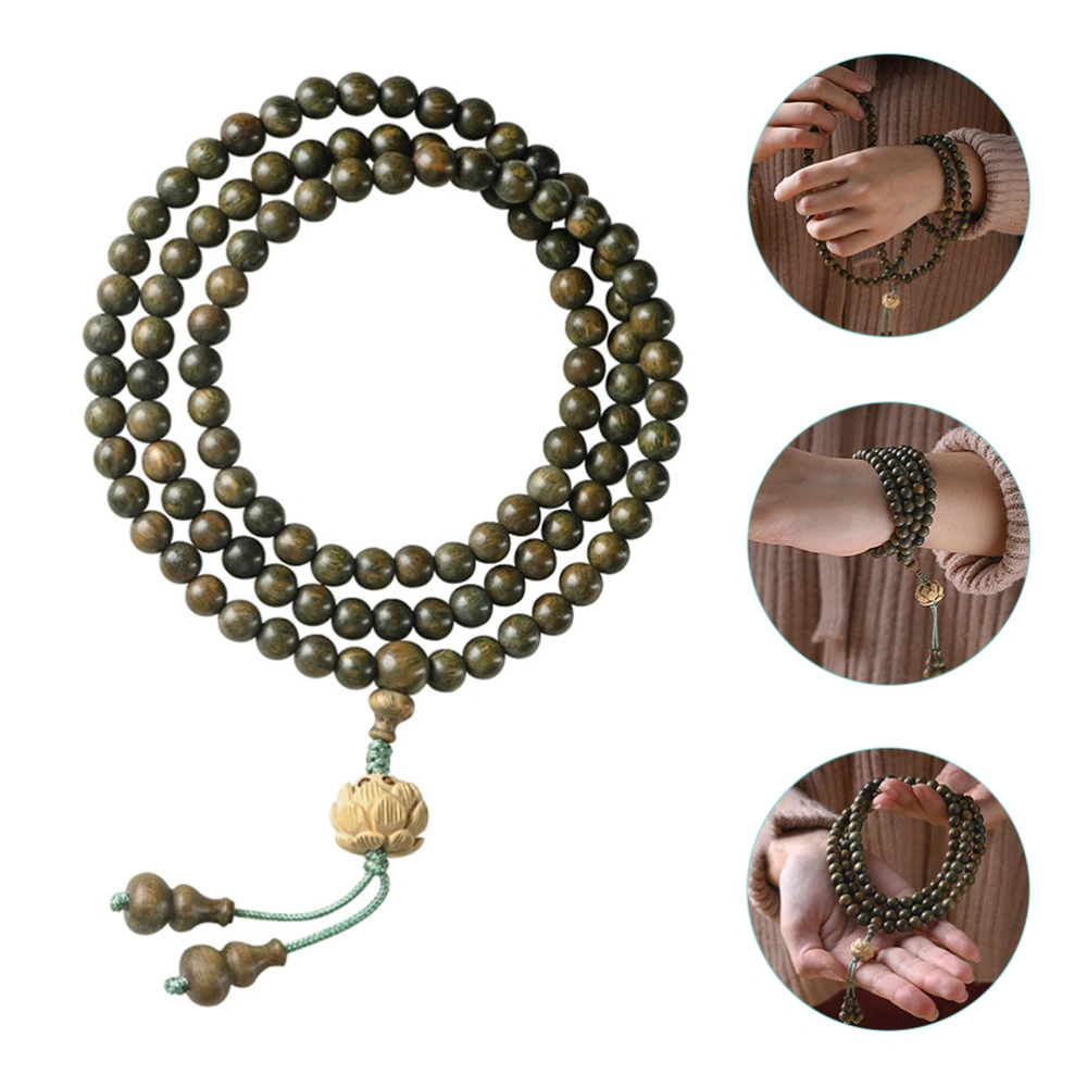 Buddhist Rosary Wrist Bead Bracelet Wood Bracelet 108 Bead Bracelets for Women Men