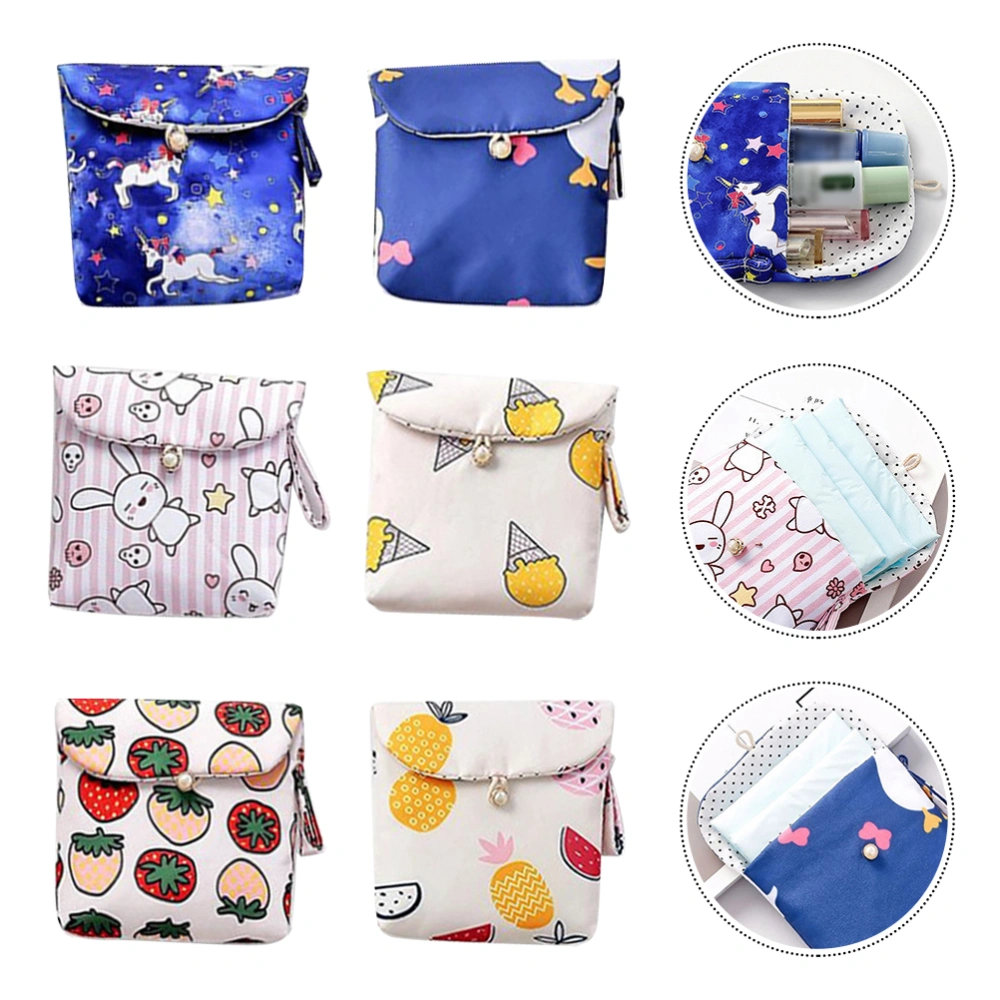 6 Pcs Portable Change Bags Versatile Wallets Creative Nursing Pad Pouches