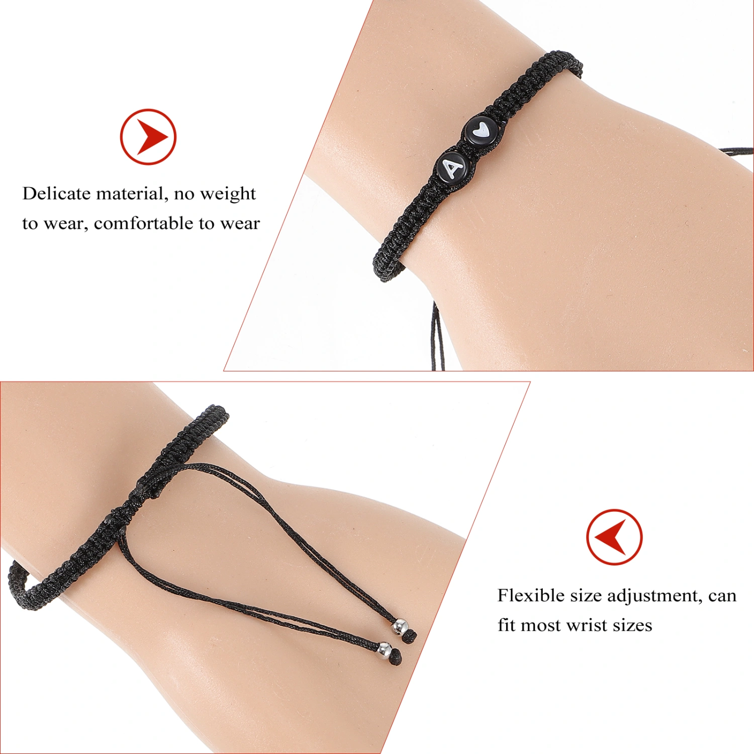 Initial Bracelets Adjustable Braided Bracelet Friendship Couples Bracelets