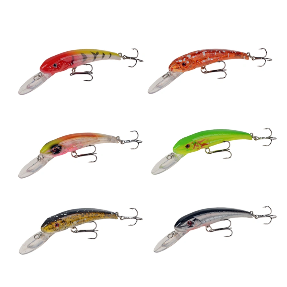 6PCS 9CM Floating Fishing Baits Life-like Fishing Lures Built-in Steel Beads Fishing Lures Fishing Supplies for Fishing Use