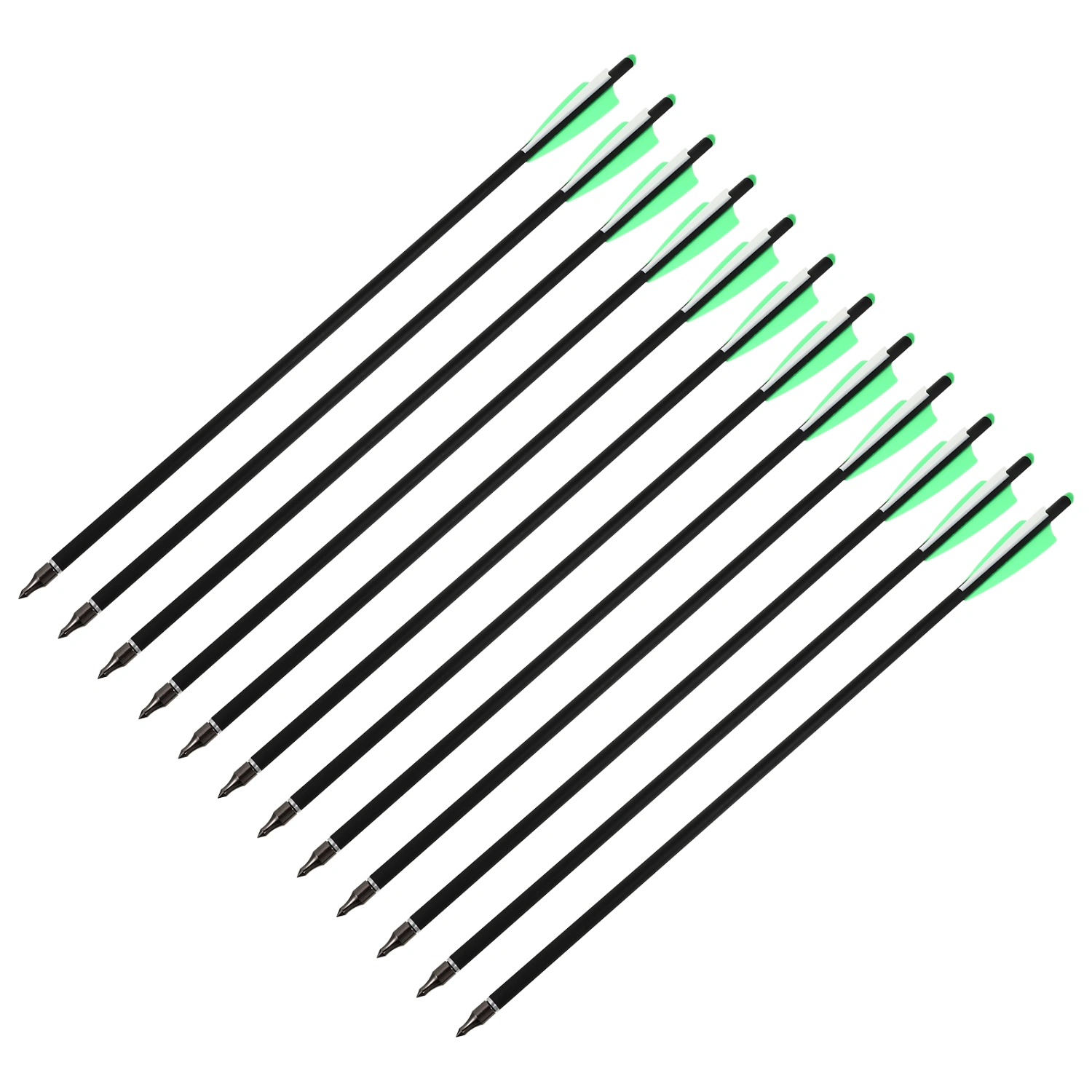 12Pcs Mixed Carbon Arrow Training Arrow Outdoor Archery Arrow with Crescent Tail